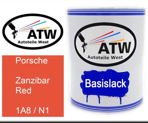 Porsche, Zanzibar Red, 1A8 / N1: 1L Lackdose, von ATW Autoteile West.